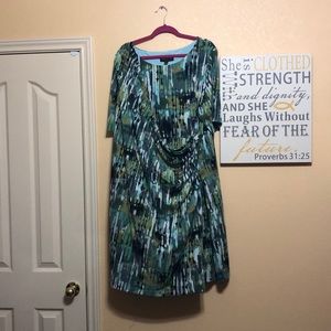 Multi-green color dress